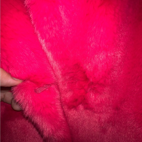 DKNY Women's Vibrant Pink Faux Fur Jacket - Picture 4 of 14